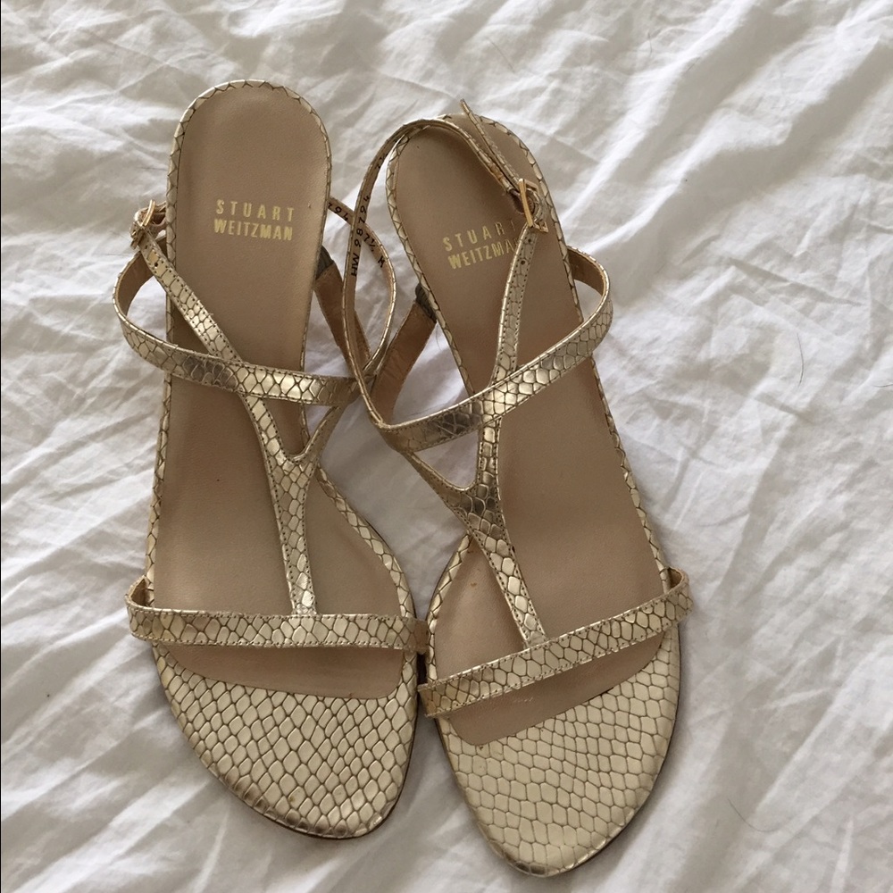 Gold kitten heels